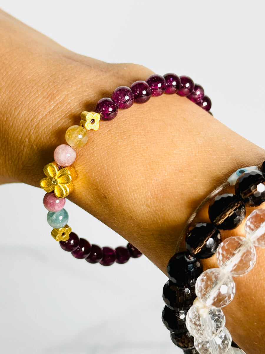 Garnet with Tourmaline Bracelet