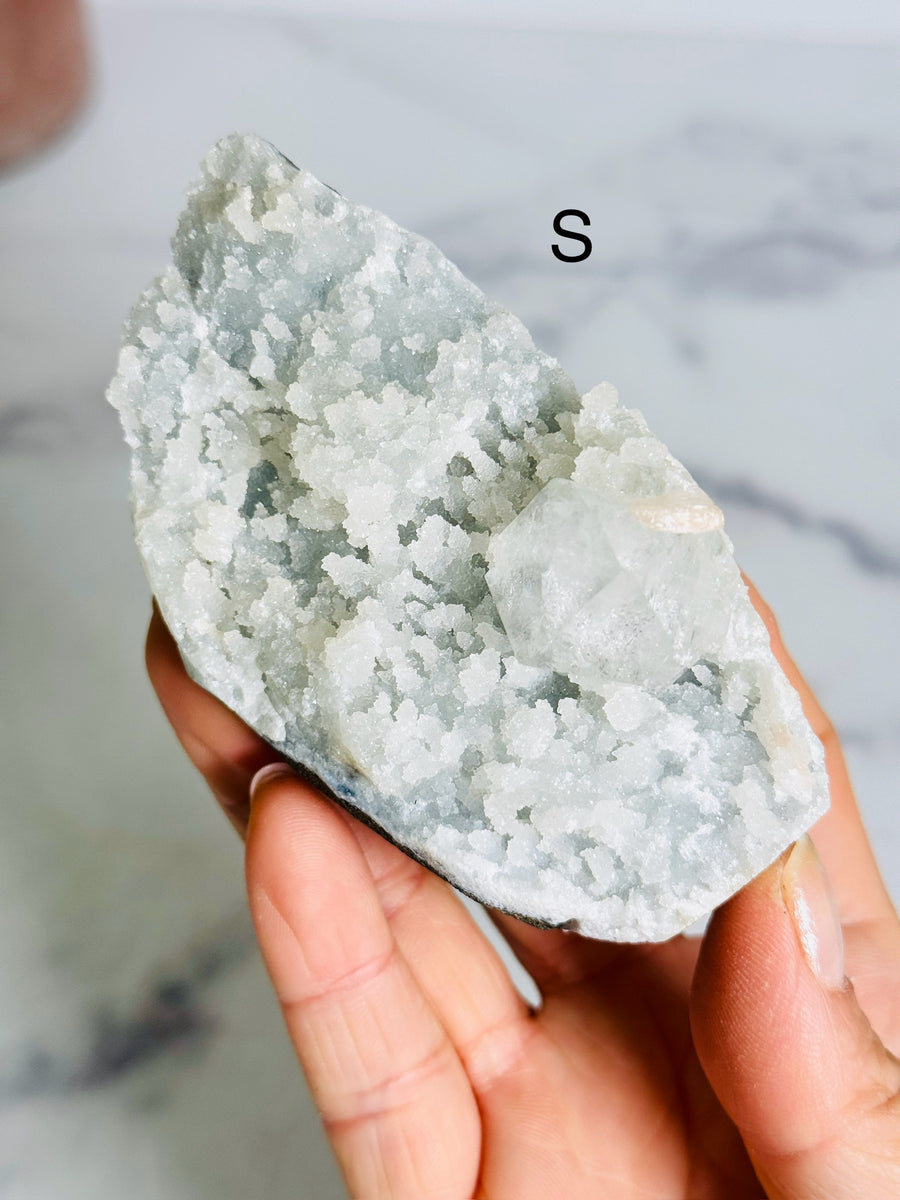 Diamond Apophyllite with Blue Chalcedony