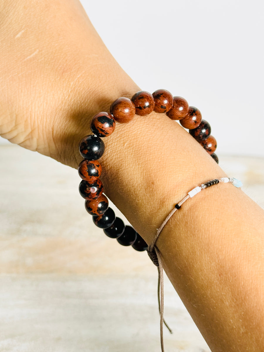 Mahogany Obsidian Bracelet for Strength, Grounding, and Protection