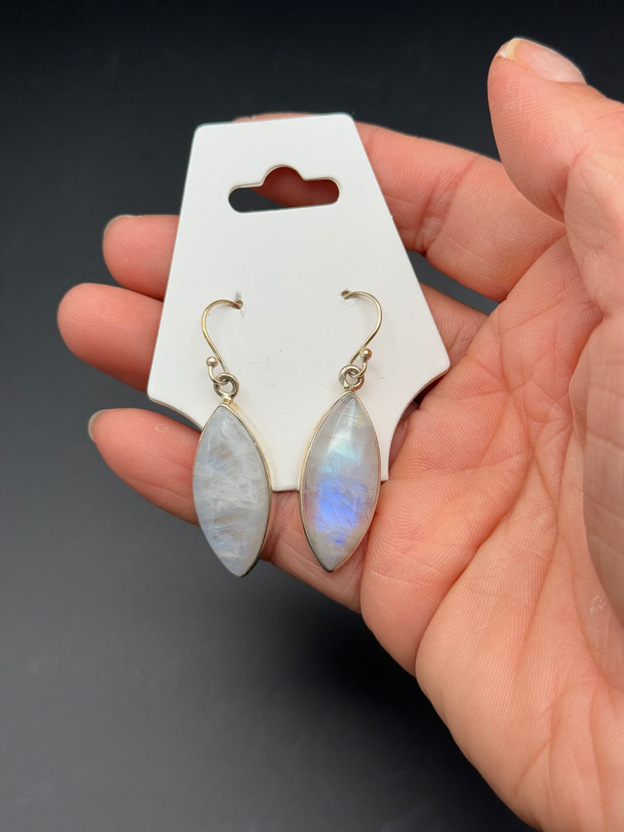 Moonstone Marquis 925 Sterling Silver Earrings