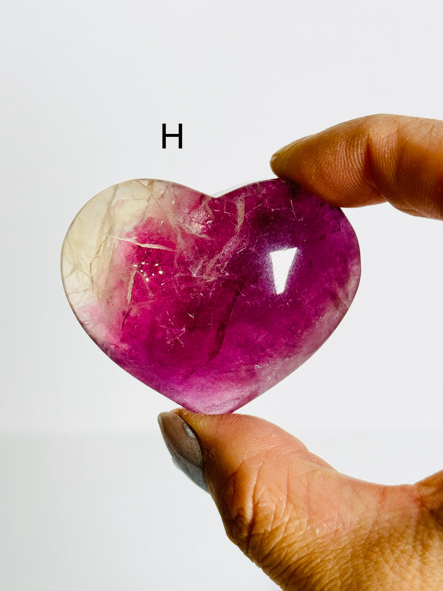 Candy Fluorite Heart Carving