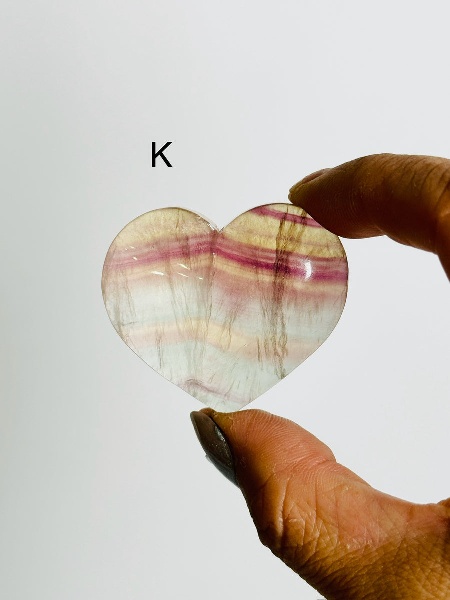 Candy Fluorite Heart Carving