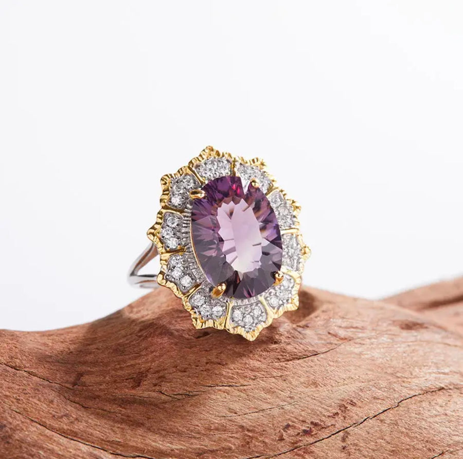 Amethyst 925 Sterling Silver Cocktail Ring