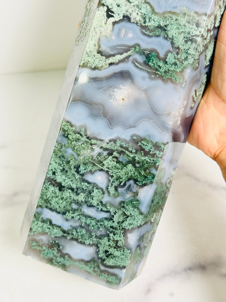 Moss Agate Statement Tower