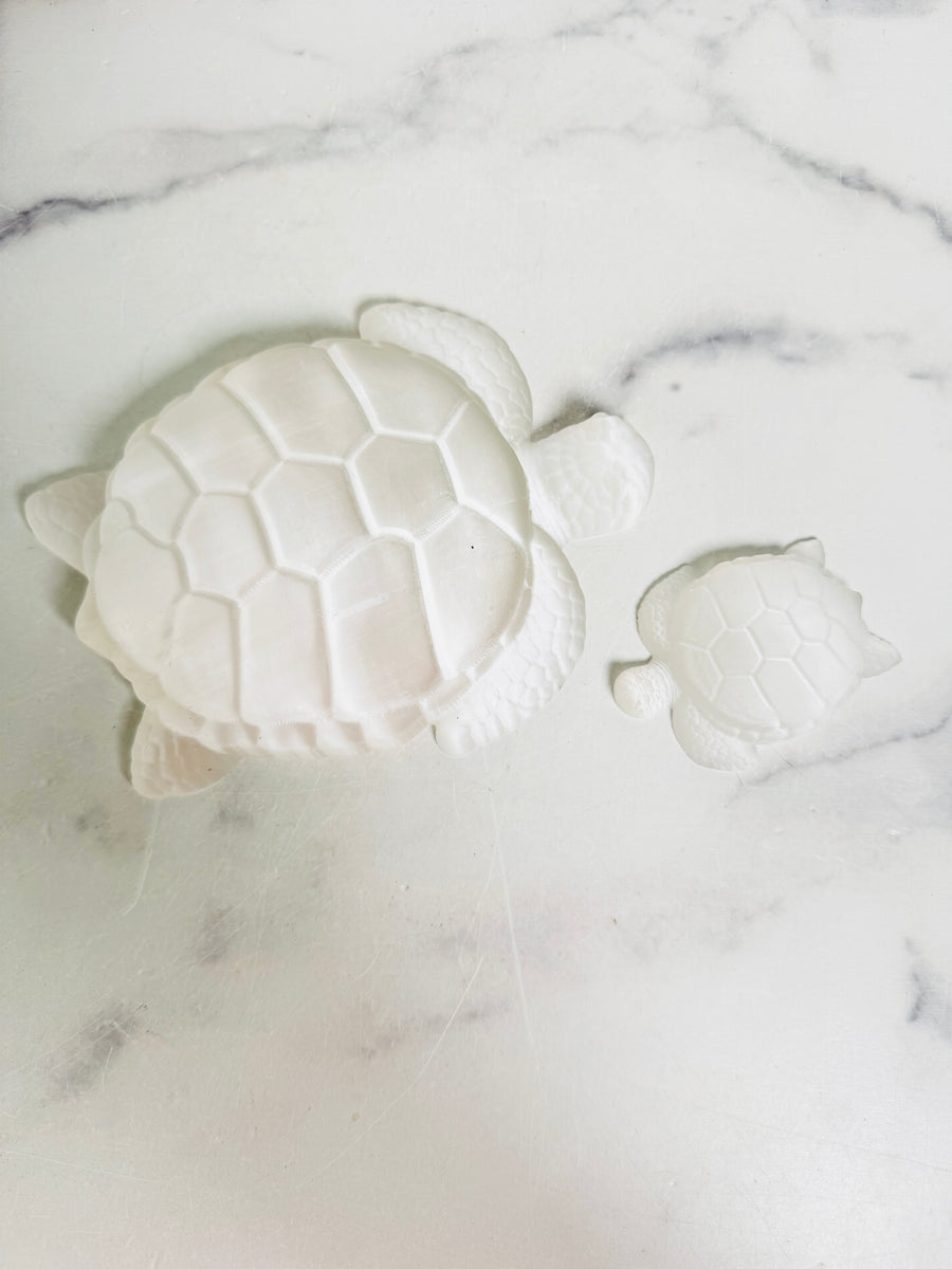 Satin Spar Turtle Carving