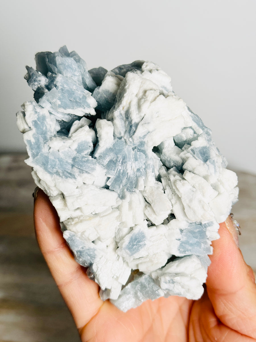 Blue Barite Cluster from Sidi Lahcen Mine, Morocco