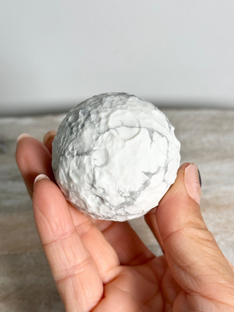 Howlite Moon Carving