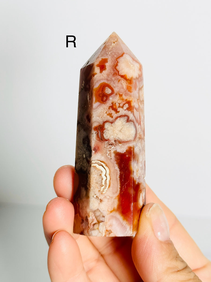 Carnelian Flower Agate Tower