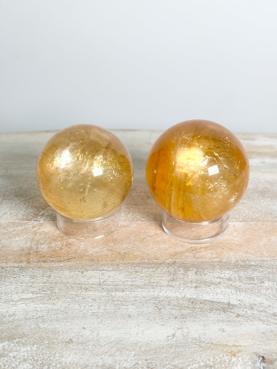 Honey Calcite Sphere