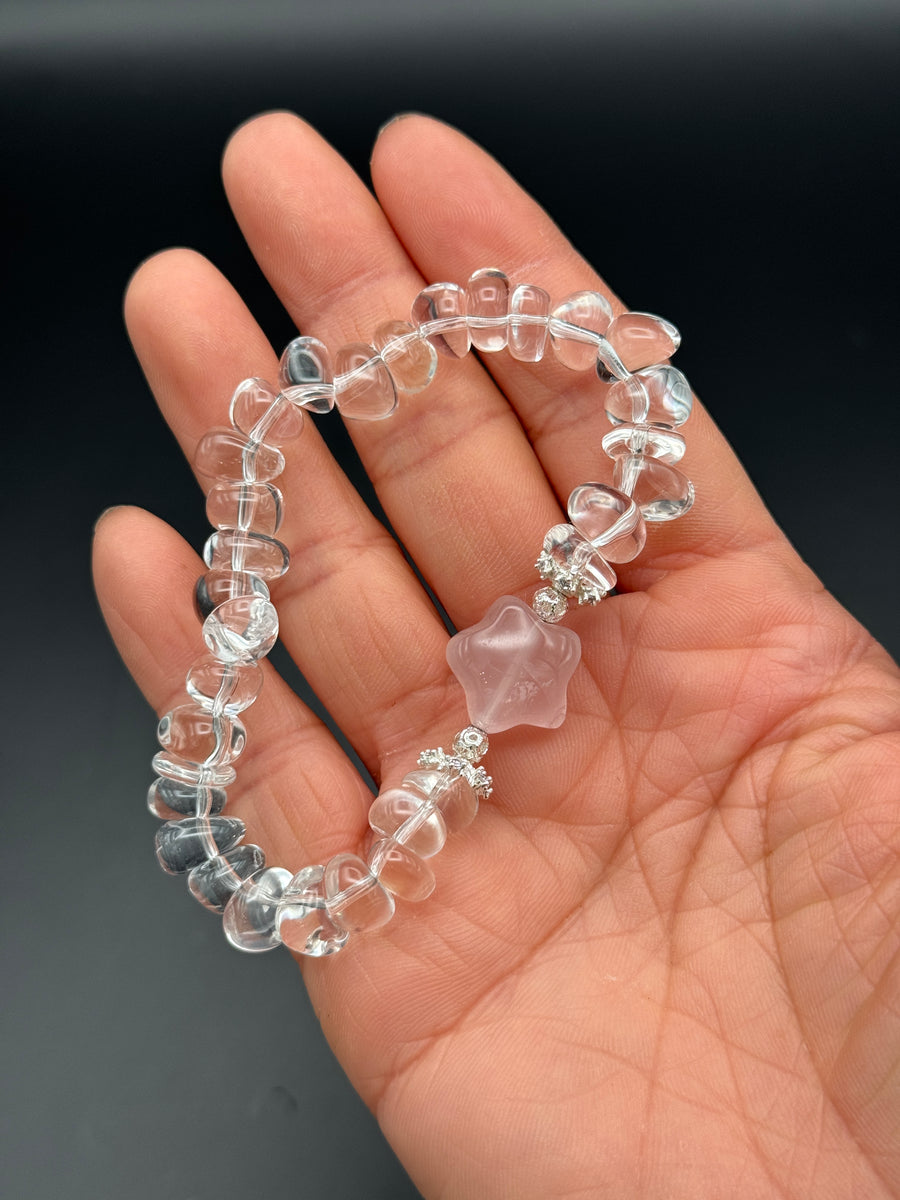 Rose & Clear Quartz Bracelet