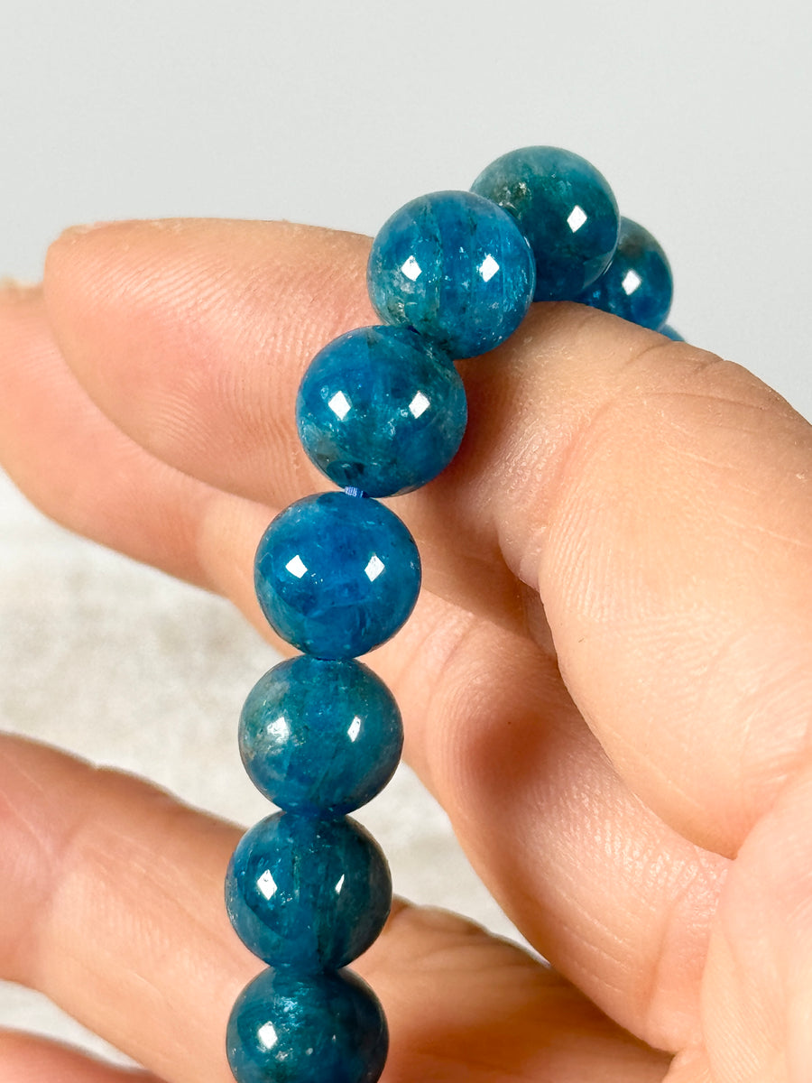 Blue Apatite Bead Bracelet