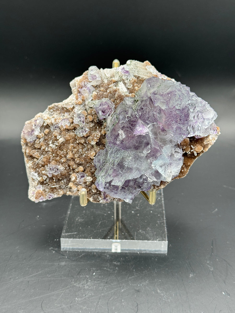 Yaogangxian Fluorite with Quartz & Calcite