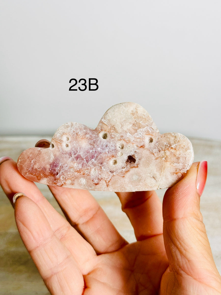 Pink Amethyst Flower Agate Cloud Carving