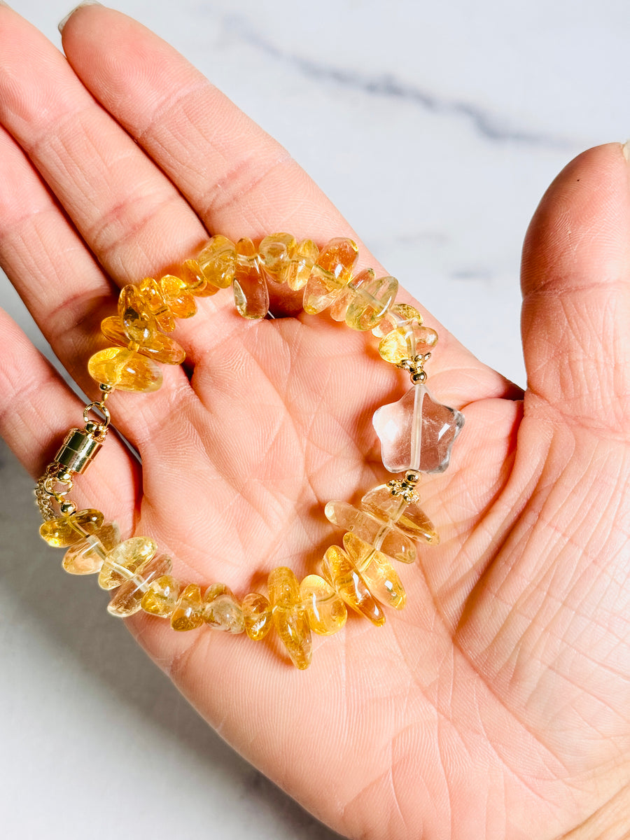 Citrine & Clear Quartz Bracelet