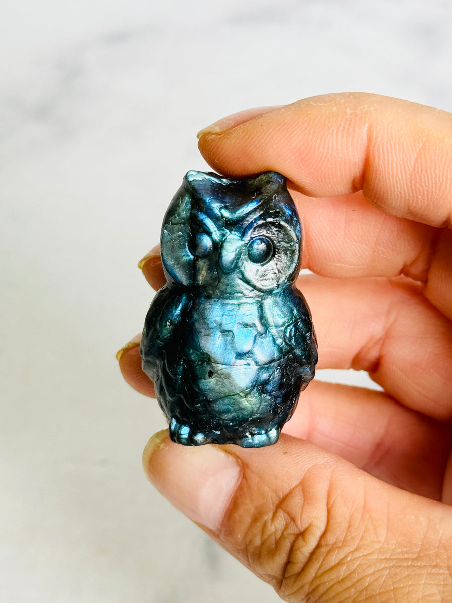 Labradorite Owl Carving