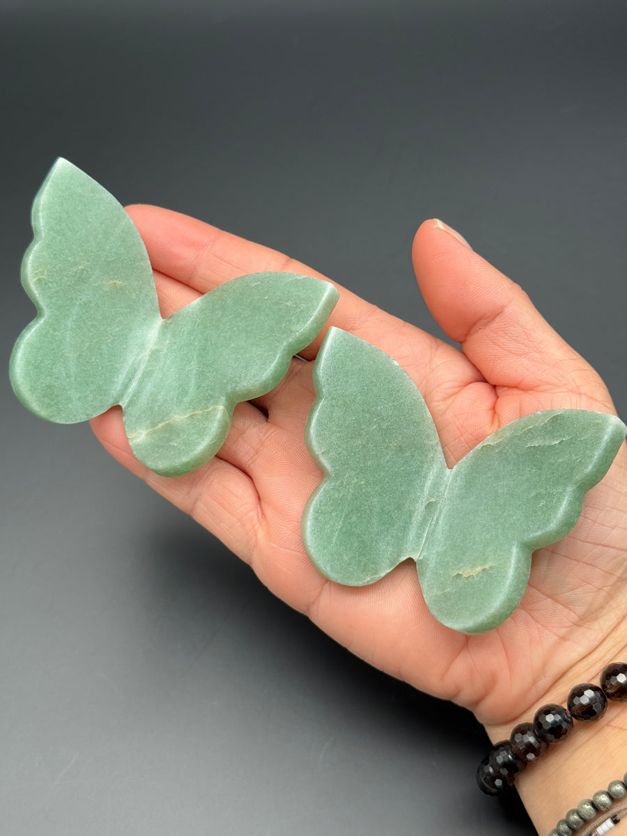 Green Aventurine 3D Butterfly Carving