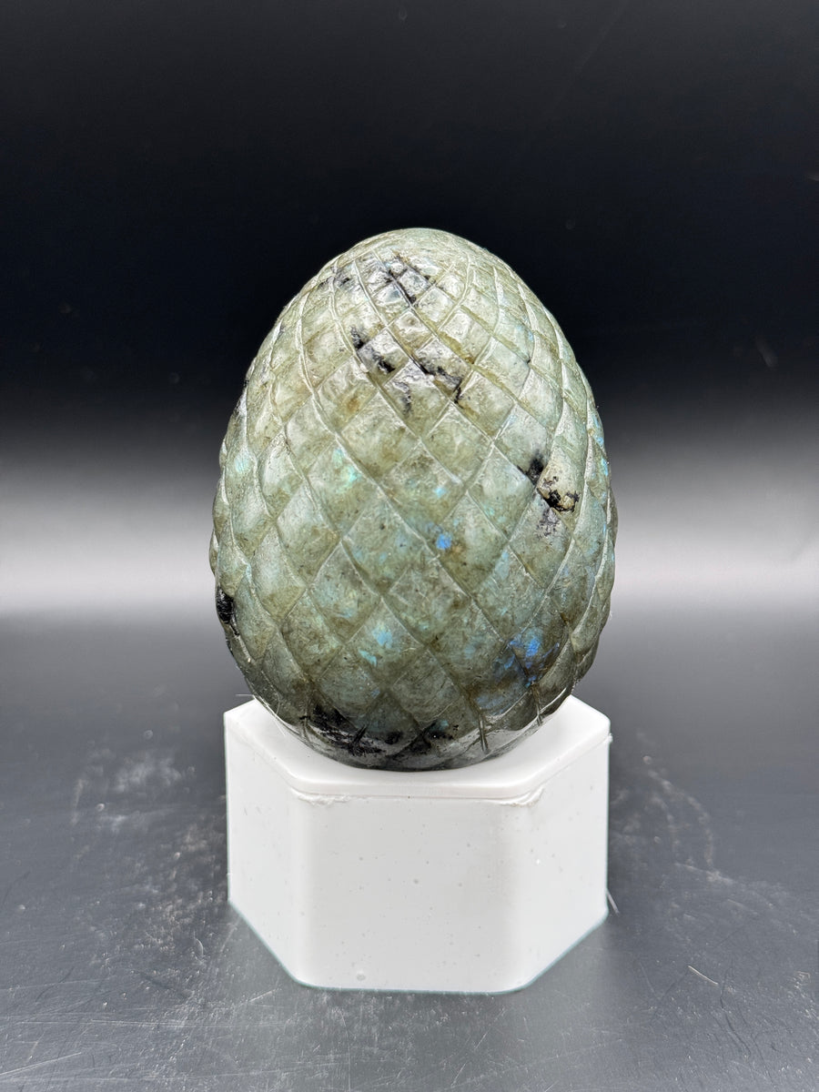 Labradorite Dragon Egg Carving