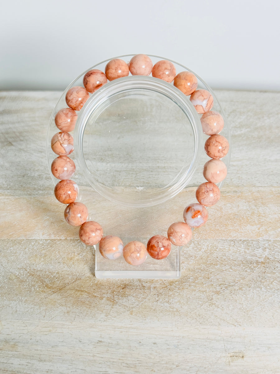 8mm Pink Agate Bracelet