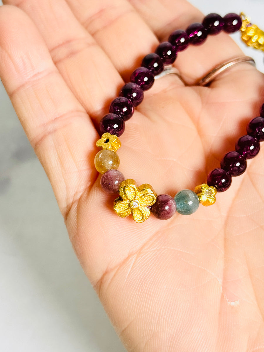 Garnet with Tourmaline Bracelet