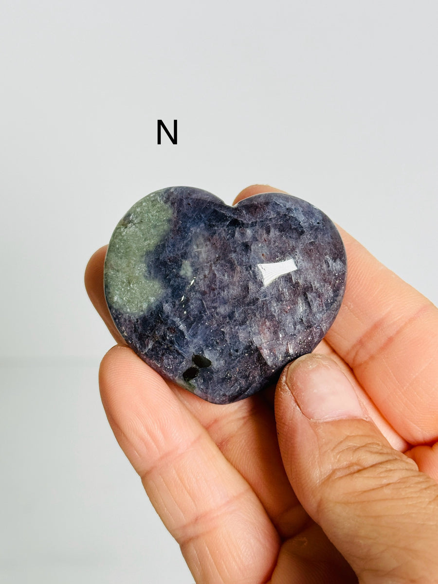 Iolite Heart Carving