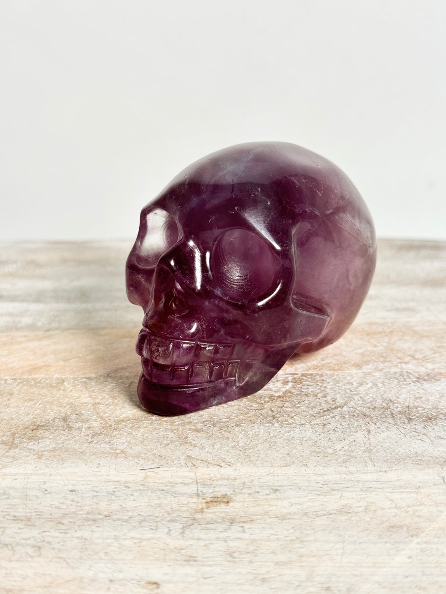 Fluorite Skull Carving