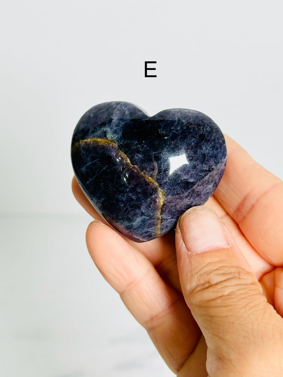 Iolite Heart Carving