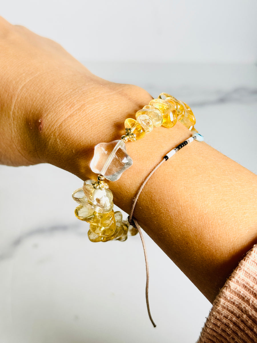 Citrine & Clear Quartz Bracelet