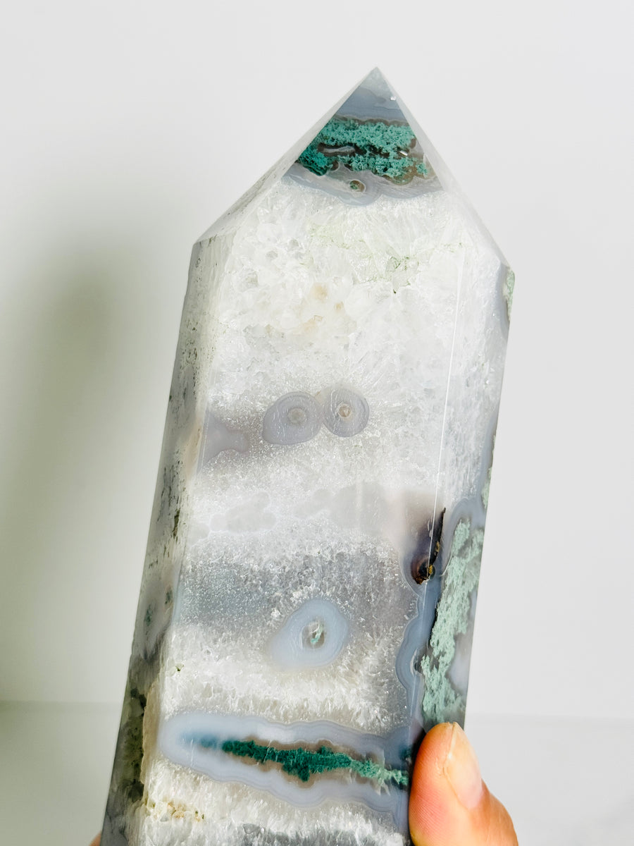 Moss Agate Statement Tower