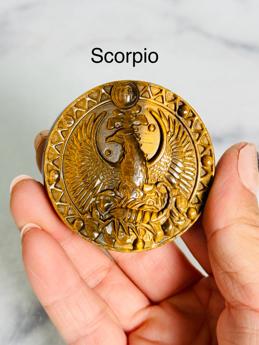 Tiger Eye Zodiac Carving