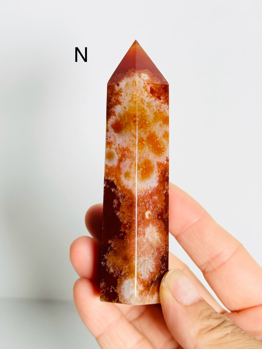 Carnelian Flower Agate Tower