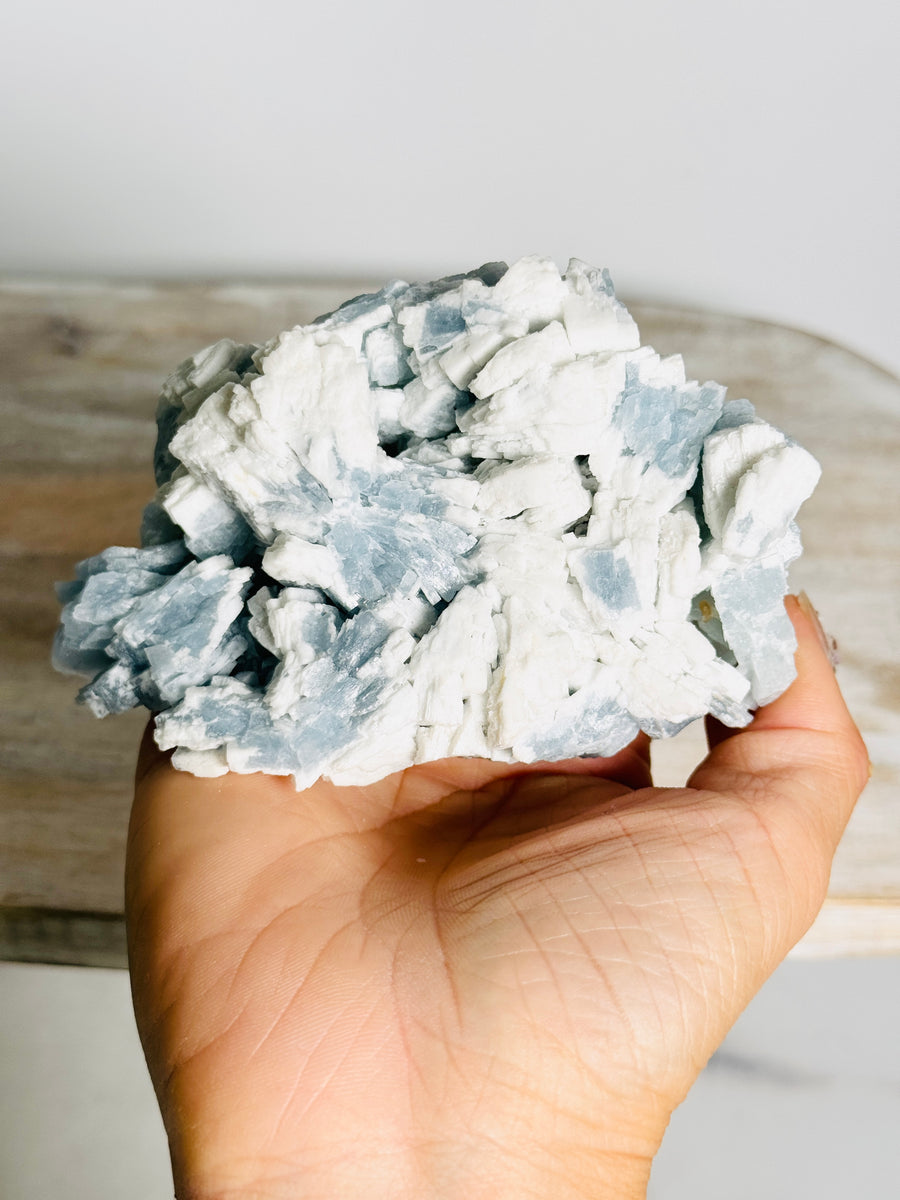 Blue Barite Cluster from Sidi Lahcen Mine, Morocco