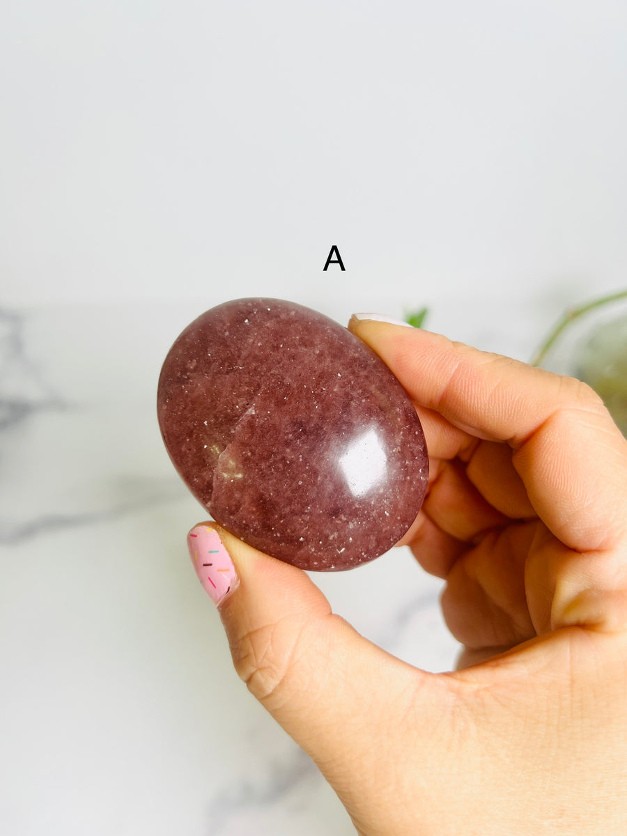 Strawberry Quartz Palm Stone