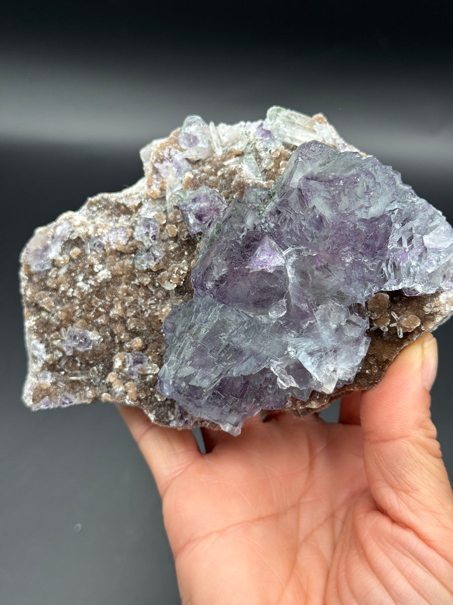 Yaogangxian Fluorite with Quartz & Calcite