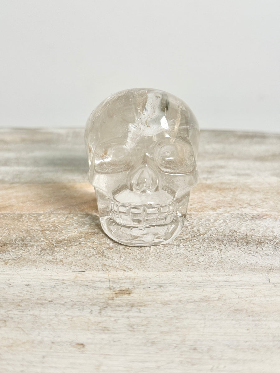 High Quality Rainbow Clear Quartz Skull Carving