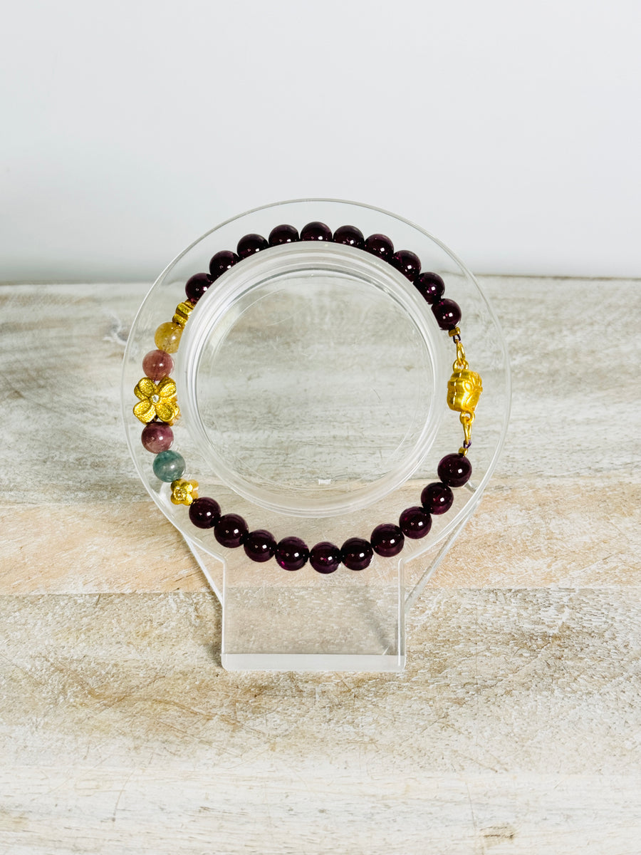 Garnet with Tourmaline Bracelet