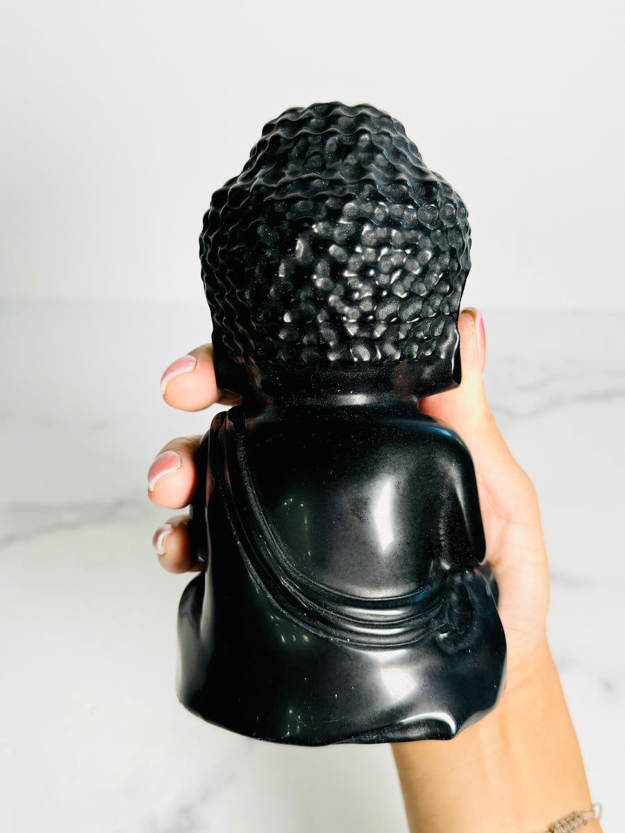 Black Obsidian Buddha Carving