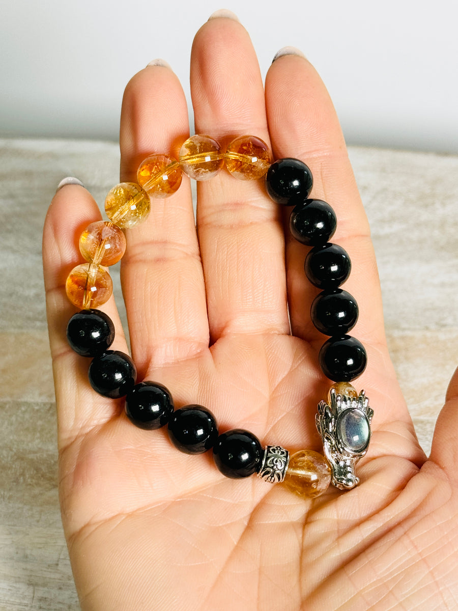 hypersthene, Citrine & Labradorite Dragon Bracelet