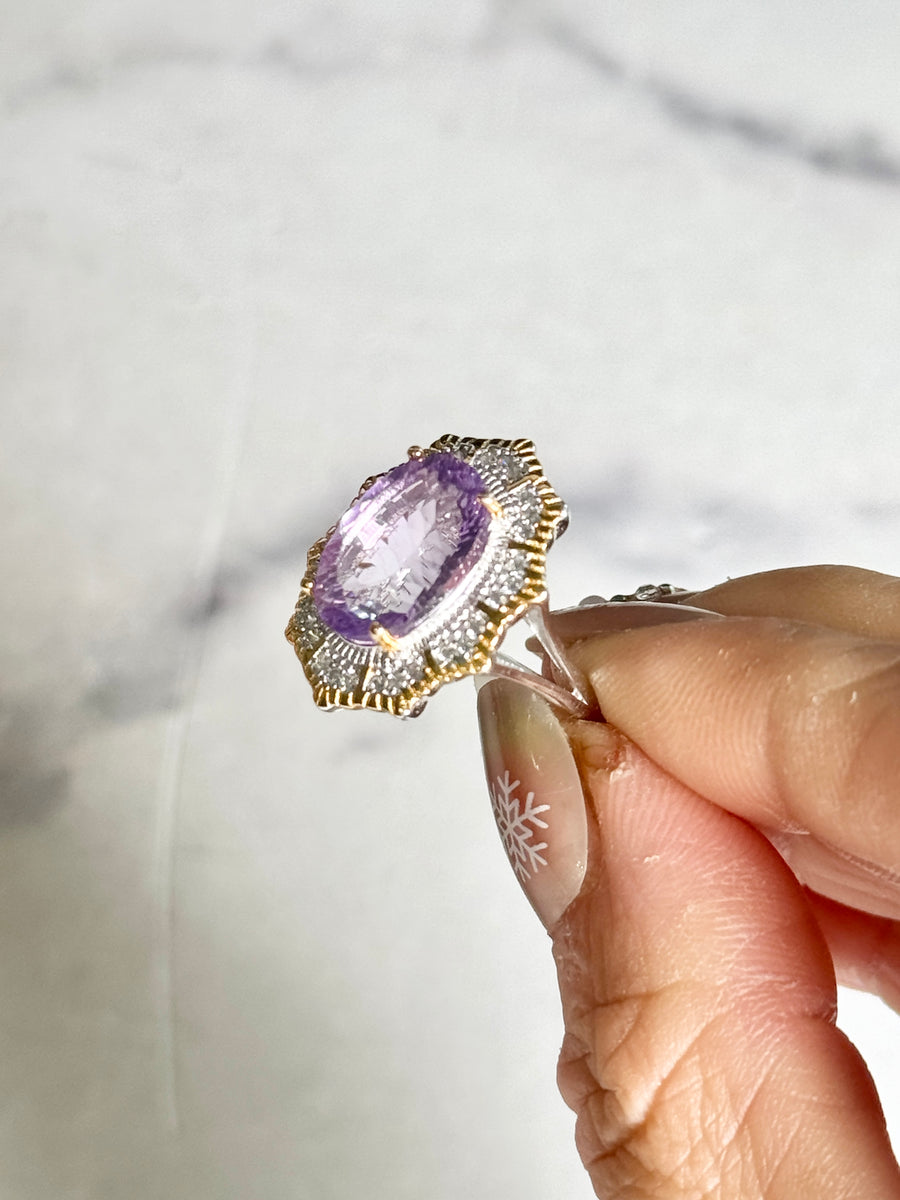 Amethyst 925 Sterling Silver Cocktail Ring