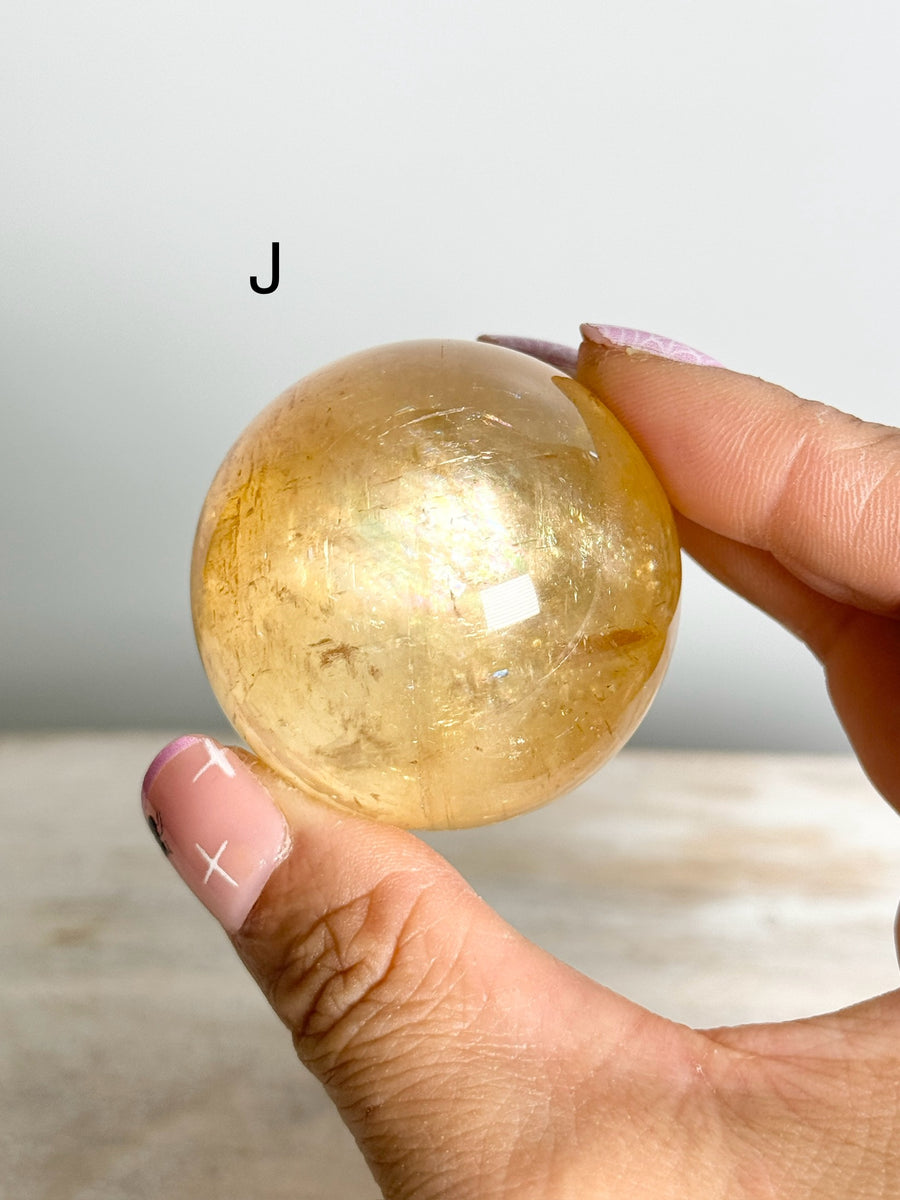 Honey Calcite Sphere