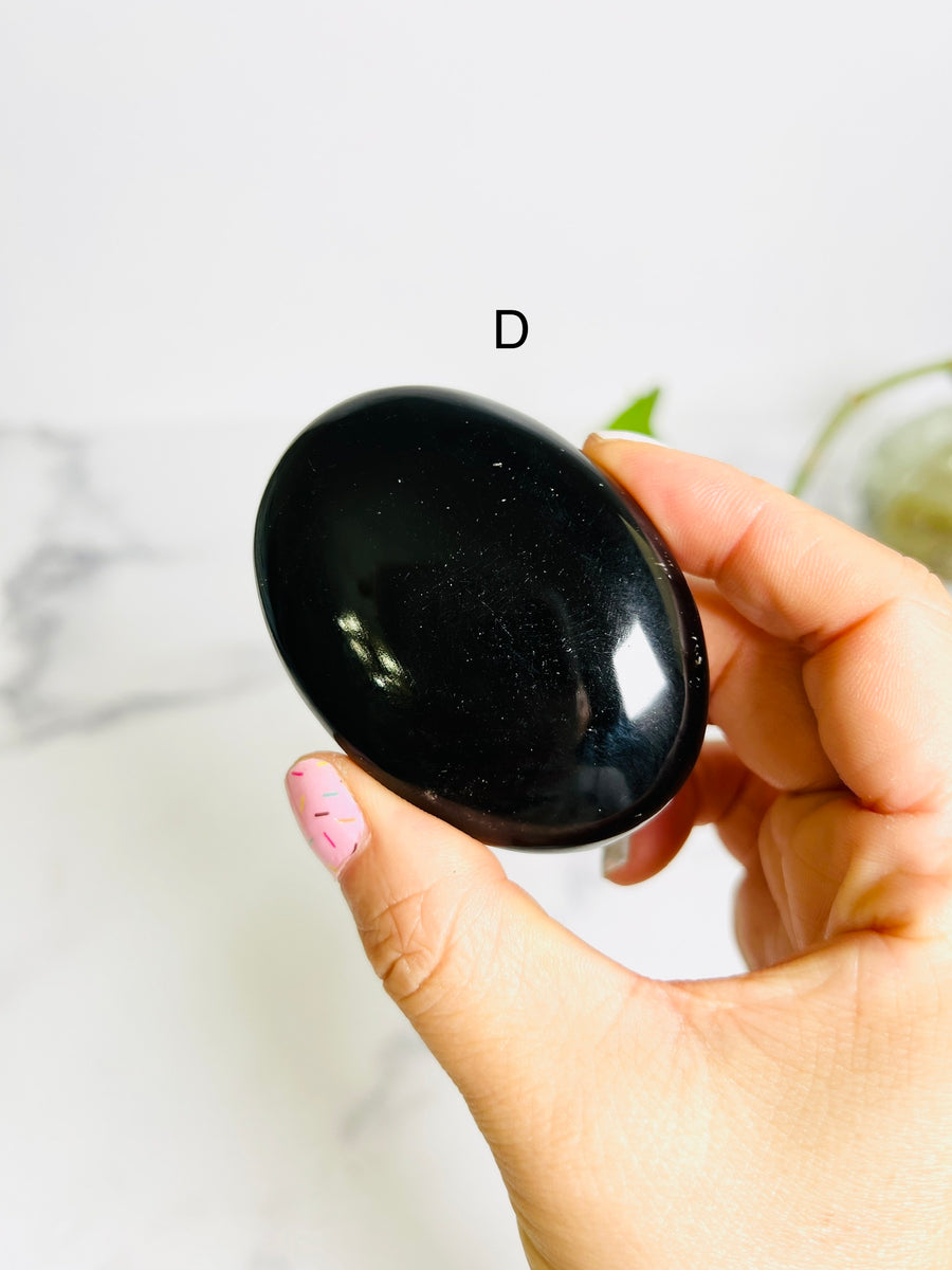 Black Obsidian Palm Stone