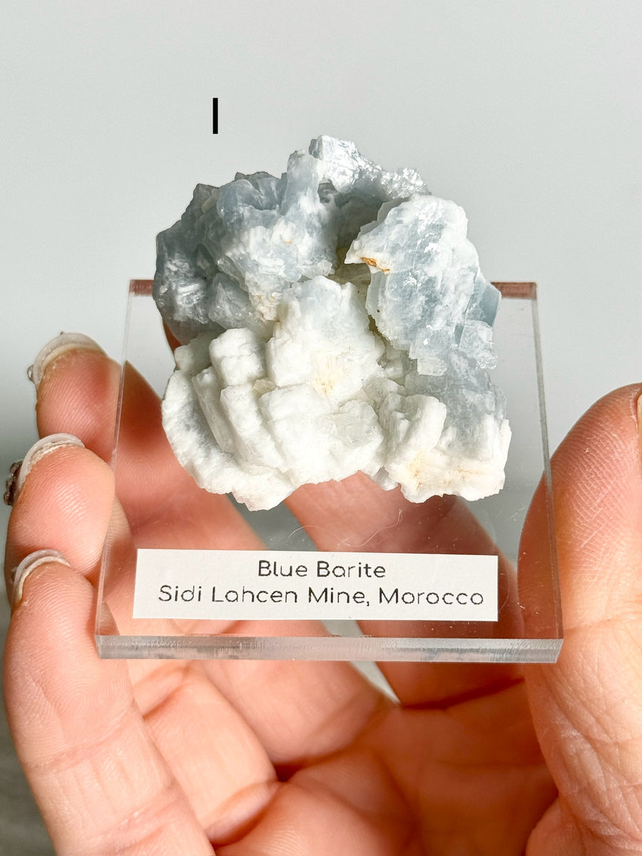 Blue Barite Cluster from Sidi Lahcen Mine, Morocco