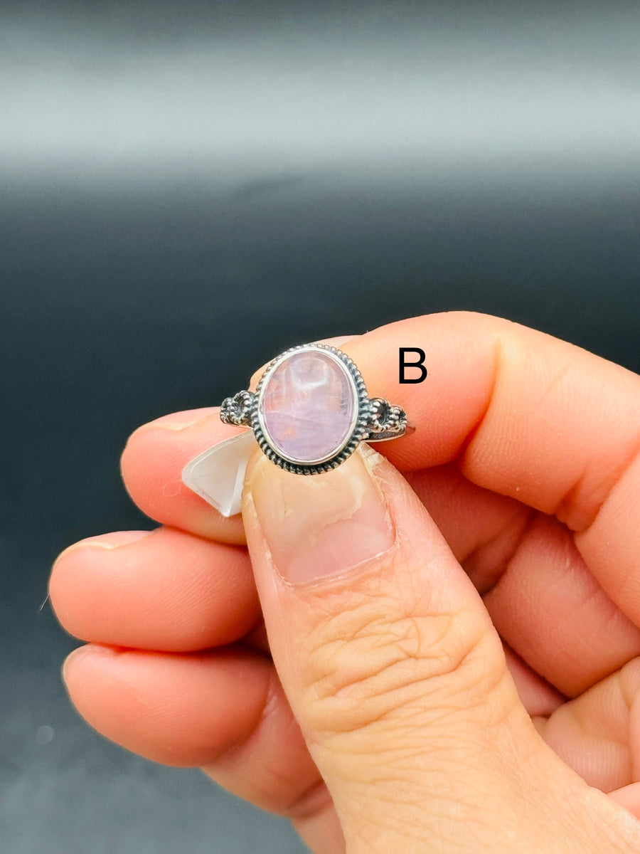 Kunzite 925 Sterling Silver Adjustable Ring