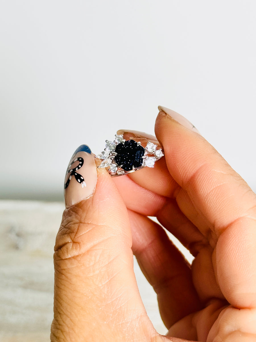 Blue Goldstone “ Velaris” Ring