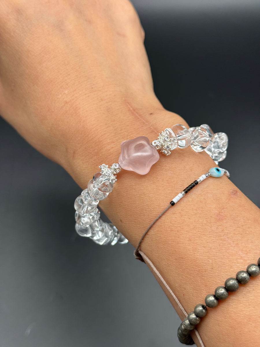 Rose & Clear Quartz Bracelet