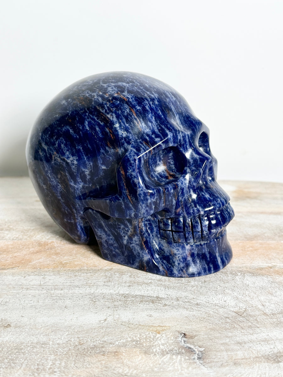 Sodalite Skull Carving