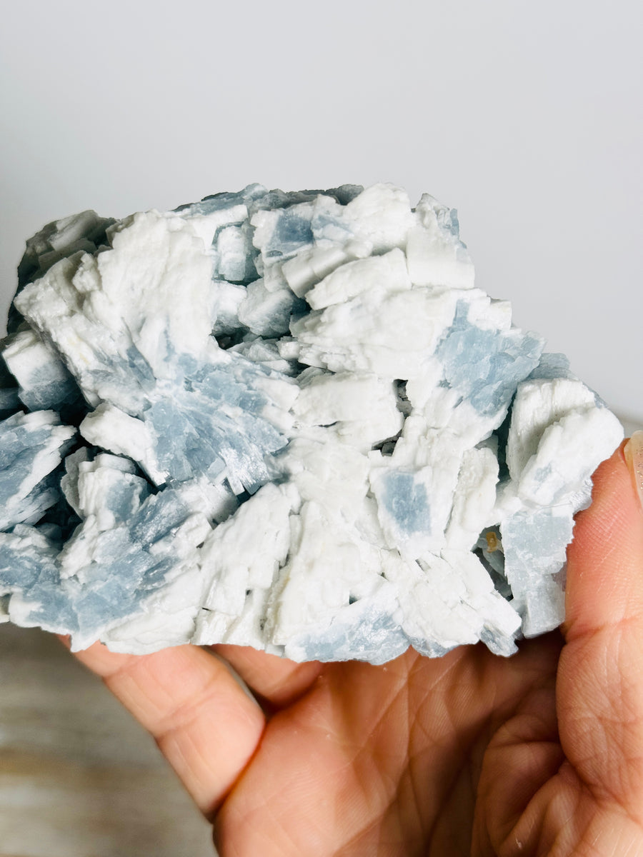 Blue Barite Cluster from Sidi Lahcen Mine, Morocco