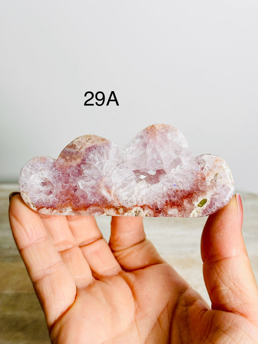 Pink Amethyst Flower Agate Cloud Carving