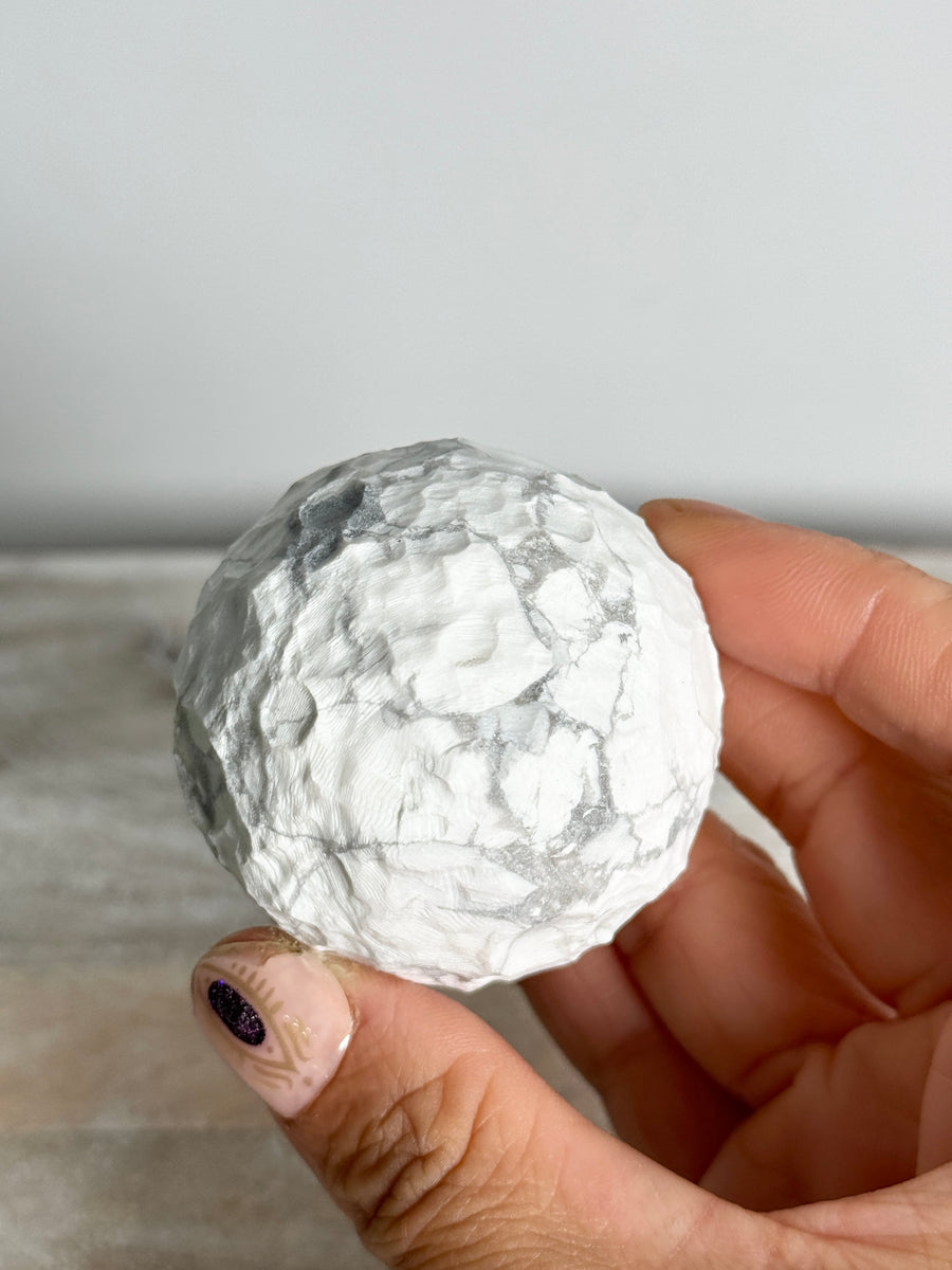 Howlite Moon Carving