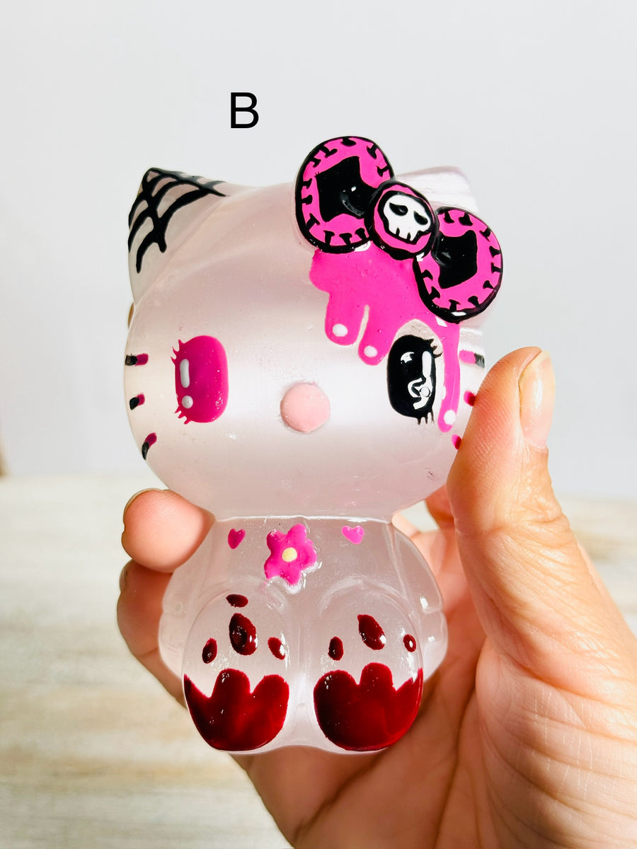 Satin Spar Painted Hello Kitty Carving