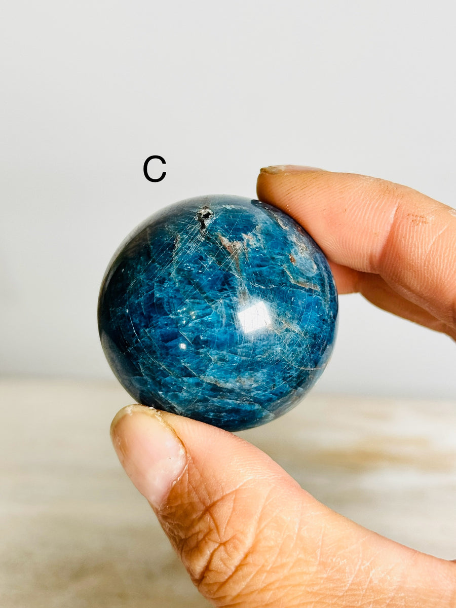 Blue Apatite Sphere